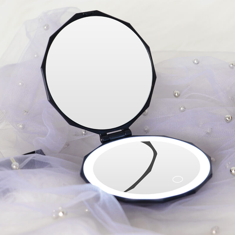 Espejo de maquillaje de viaje con luz LED RM369