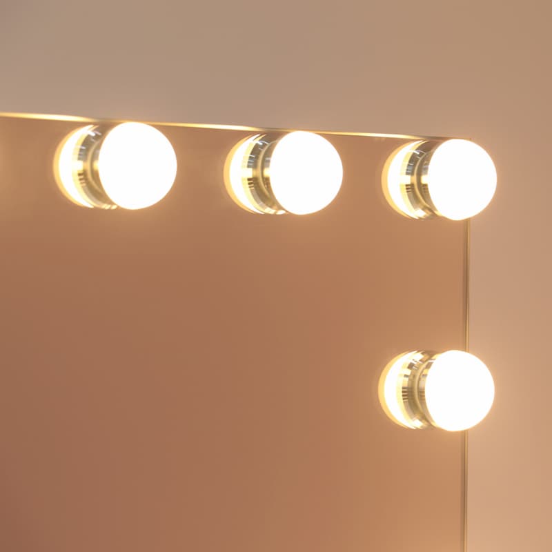 DP357 Espejo de tocador Hollywood iluminado con 15 bombillas regulables